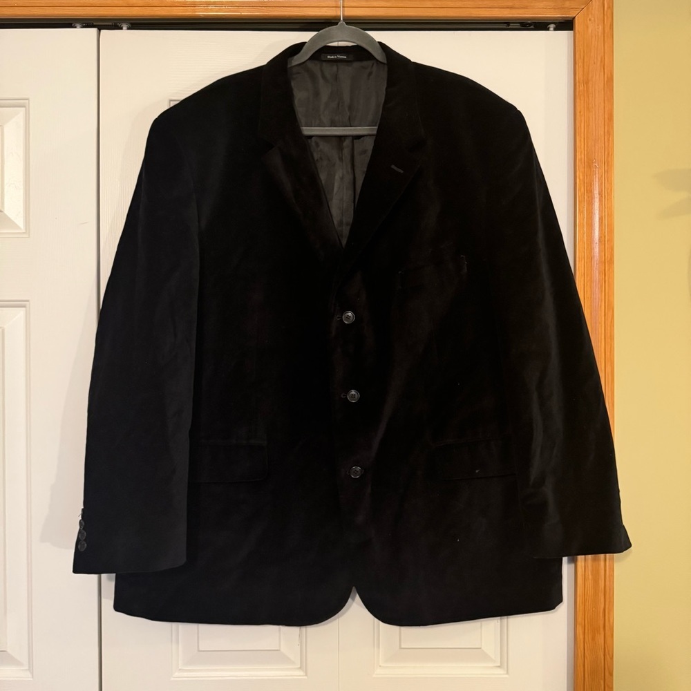Linea Uomo Men's‎ Black Velvet Blazer Size 52R Formal Dinner Holiday